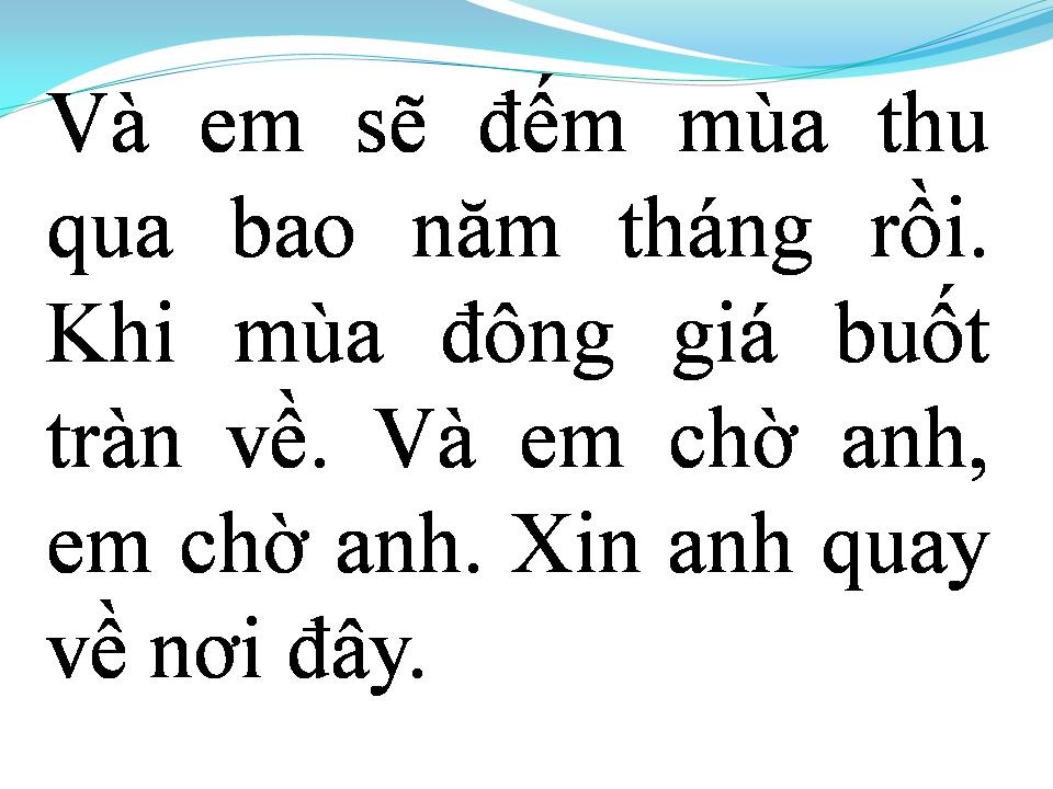 Lời bài hát VÀ EM CHỜ ANH