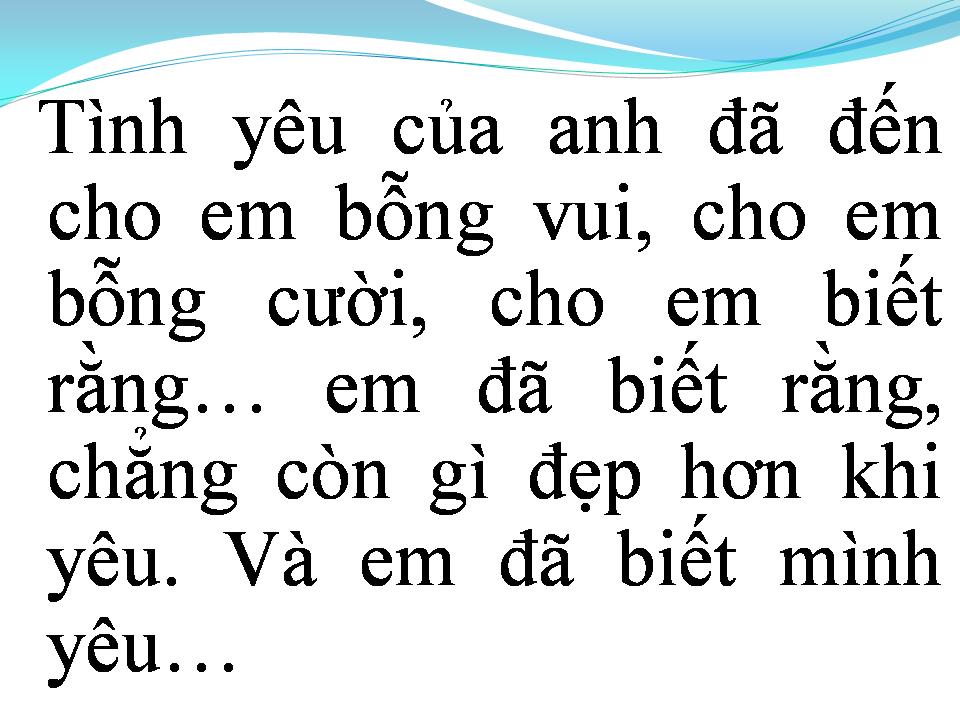 Lời bài hát VÀ EM ĐÃ BIẾT MÌNH YÊU