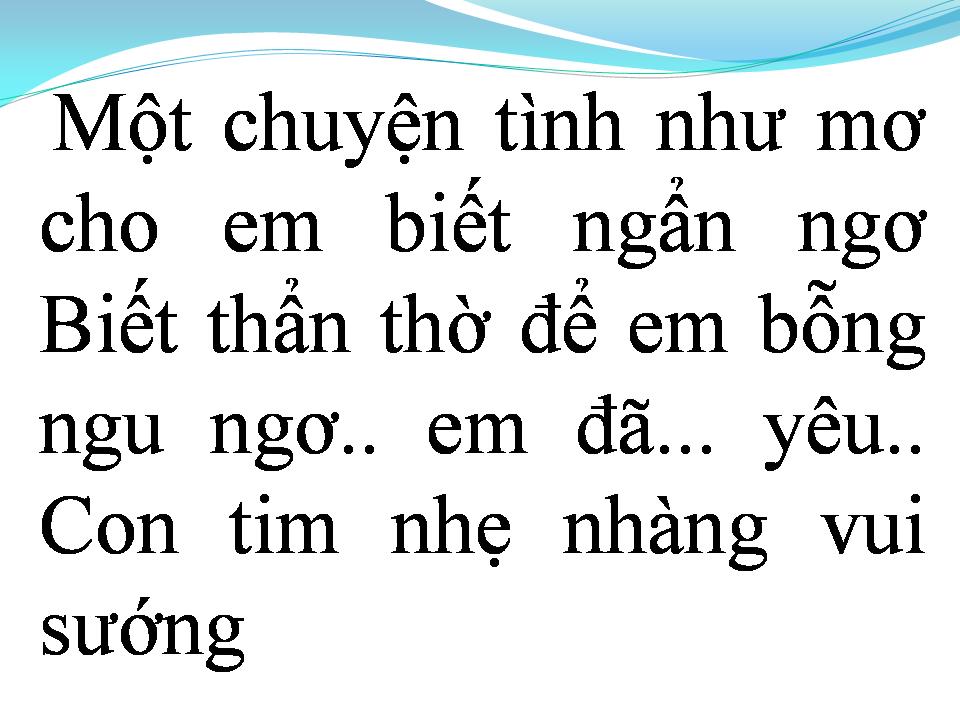 Lời bài hát VÀ EM ĐÃ BIẾT MÌNH YÊU