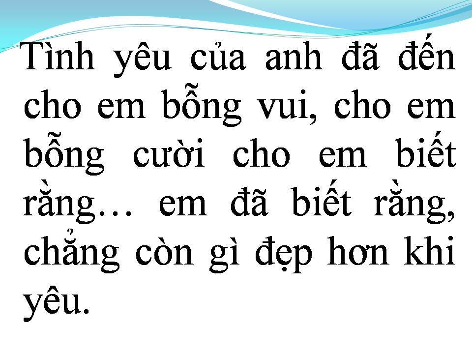 Lời bài hát VÀ EM ĐÃ BIẾT MÌNH YÊU