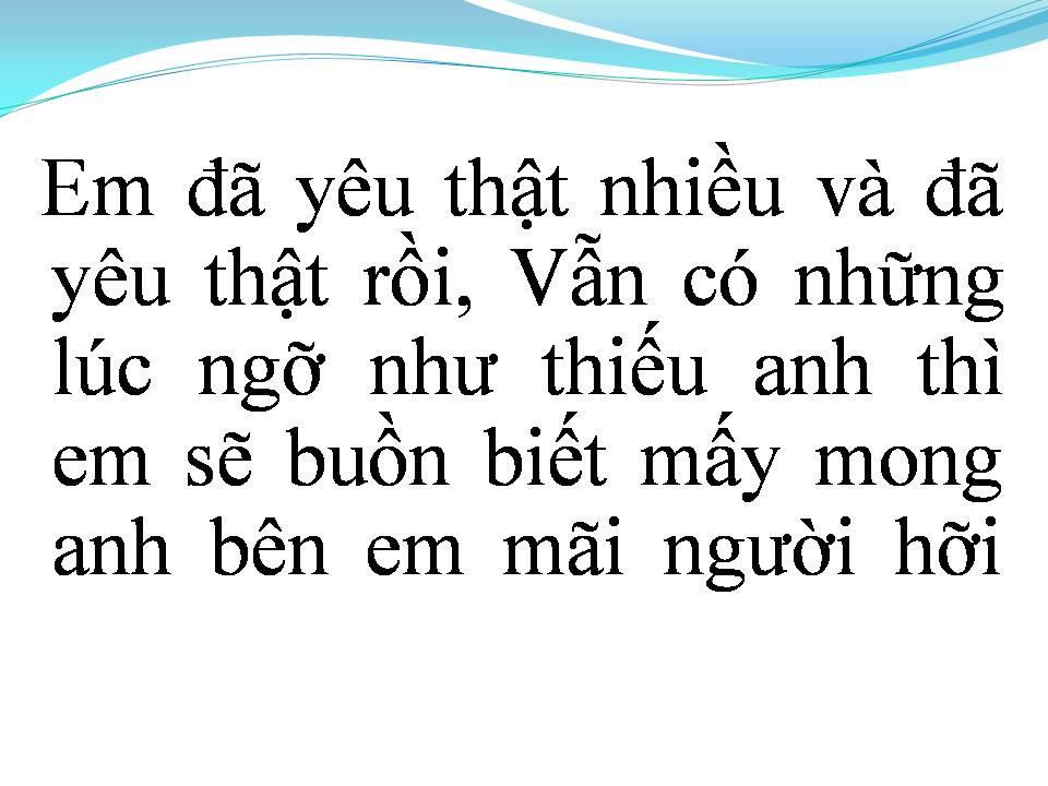 Lời bài hát VÀ EM ĐÃ BIẾT MÌNH YÊU