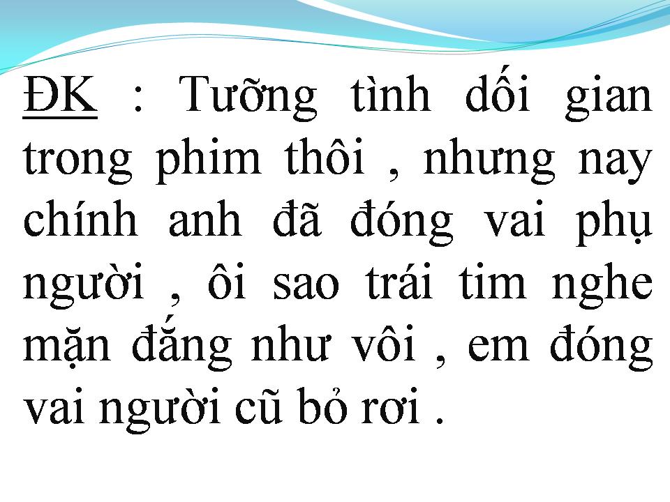 Lời bài hát VAI PHỤ