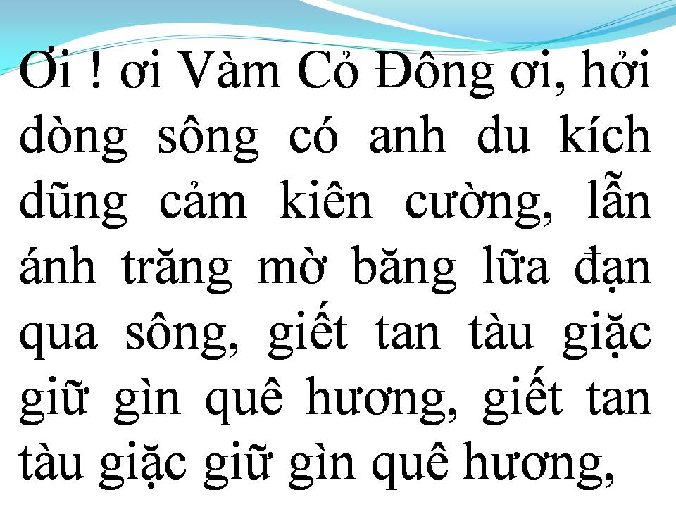 Lời bài hát VÀM CỎ ĐÔNG