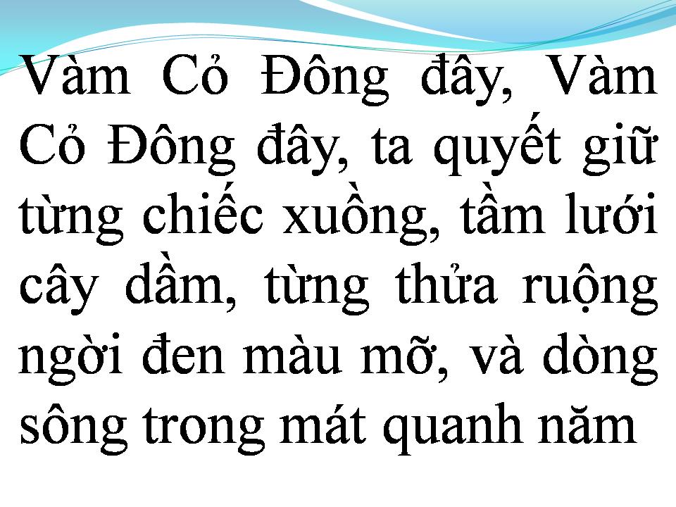 Lời bài hát VÀM CỎ ĐÔNG