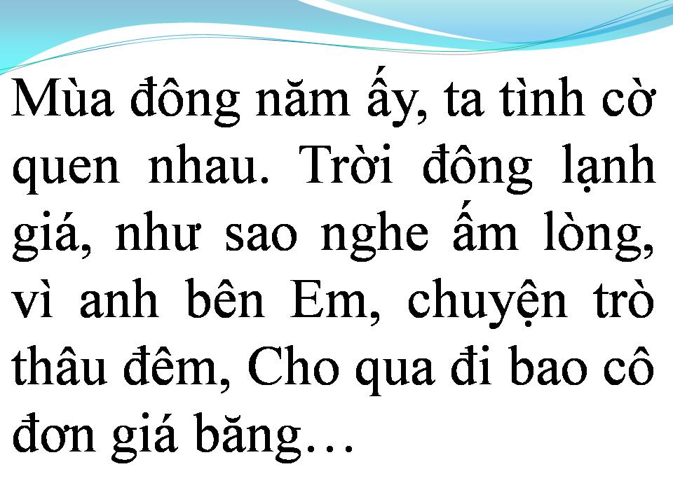 Lời bài hát VẮNG ANH MÙA ĐÔNG