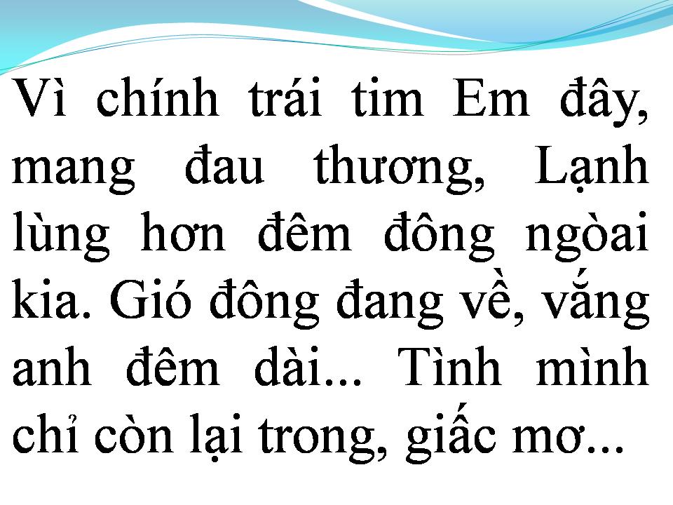 Lời bài hát VẮNG ANH MÙA ĐÔNG