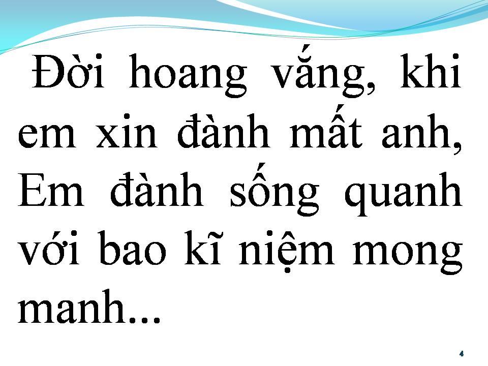 Lời bài hát VẮNG BÓNG NGƯỜI YÊU