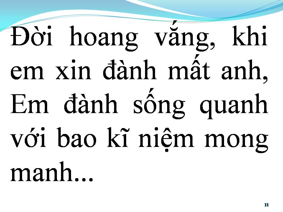 Lời bài hát VẮNG BÓNG NGƯỜI YÊU