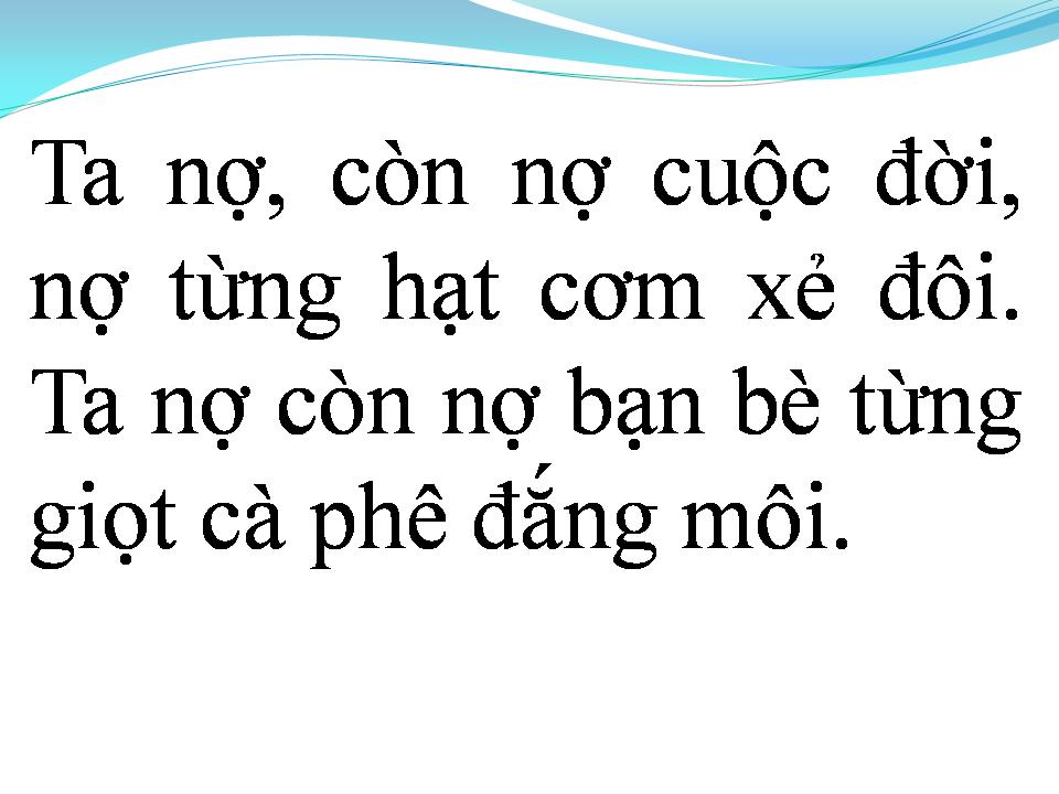 Lời bài hát VẪN NỢ CUỘC ĐỜI