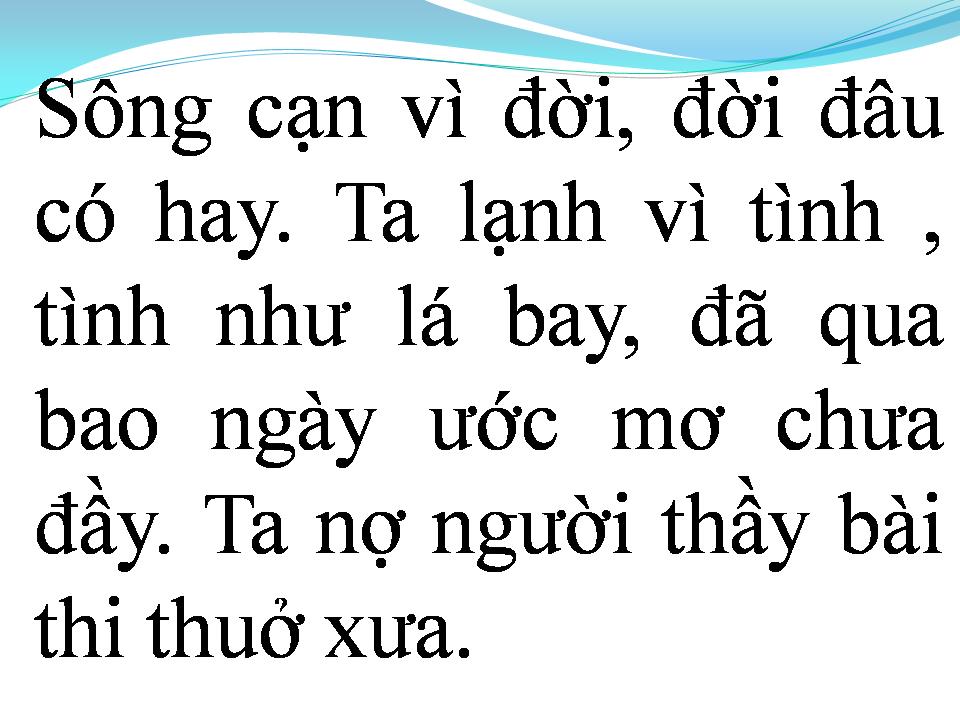 Lời bài hát VẪN NỢ CUỘC ĐỜI