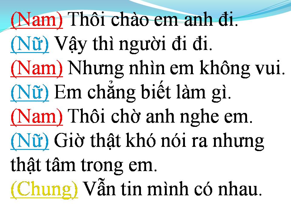 Lời bài hát VẪN TIN MÌNH CÓ NHAU