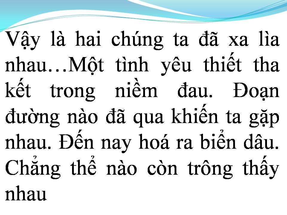 Lời bài hát VẬY LÀ MÌNH XA NHAU