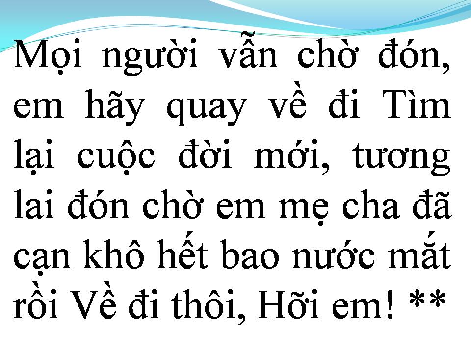 Lời bài hát VỀ ĐI THÔI HỠI EM