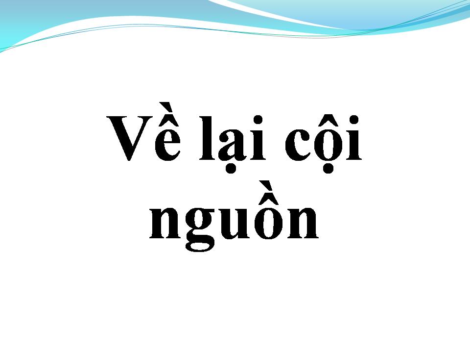 Lời bài hát VỀ LẠI CỘI NGUỒN