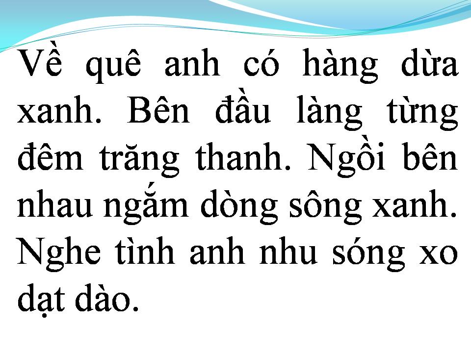 Lời bài hát VỀ QUÊ ANH