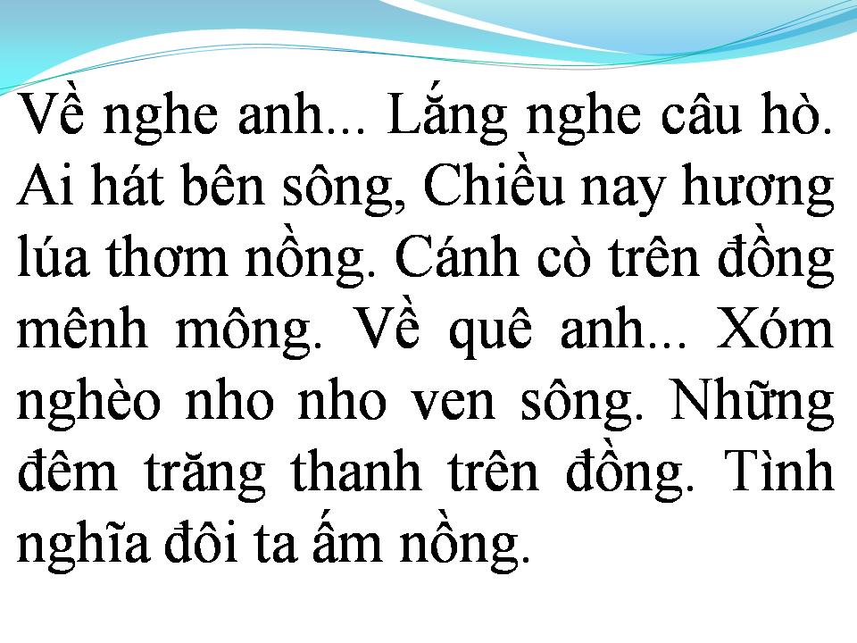 Lời bài hát VỀ QUÊ ANH