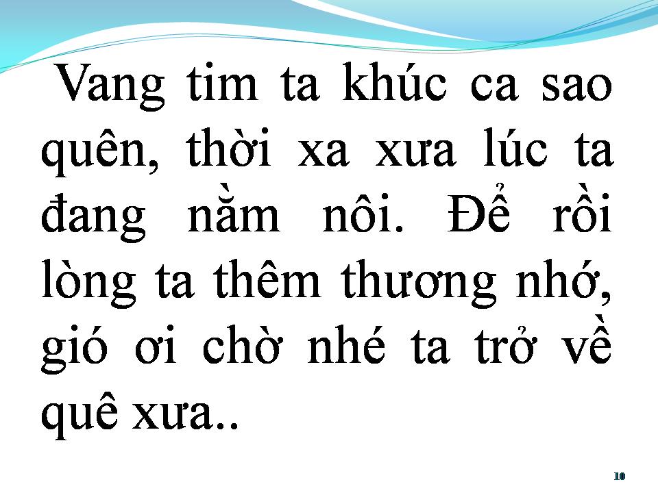 Lời bài hát VỀ QUÊ CŨ