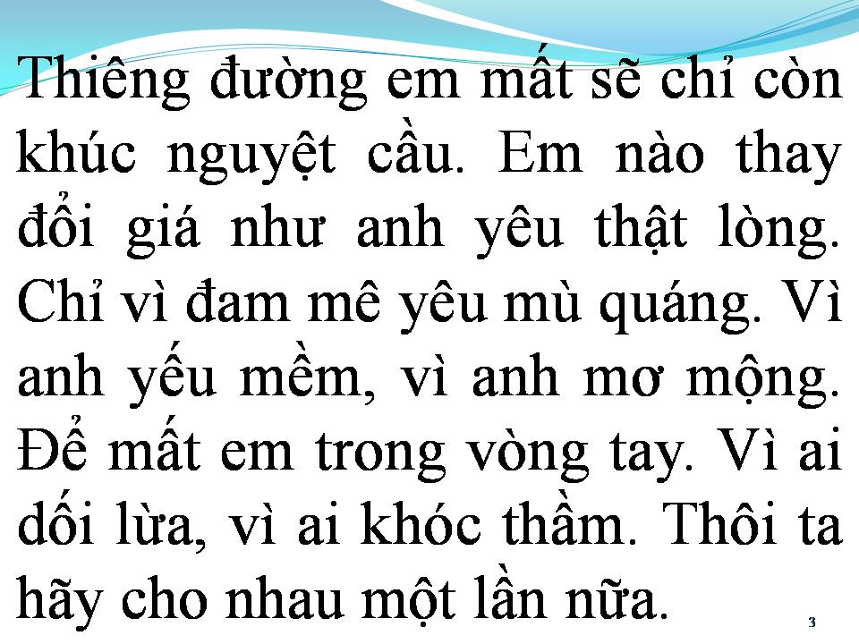 Lời bài hát VÌ ANH MỘT LẦN NỮA