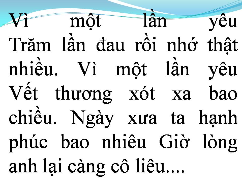Lời bài hát VÌ MỘT LẦN YÊU