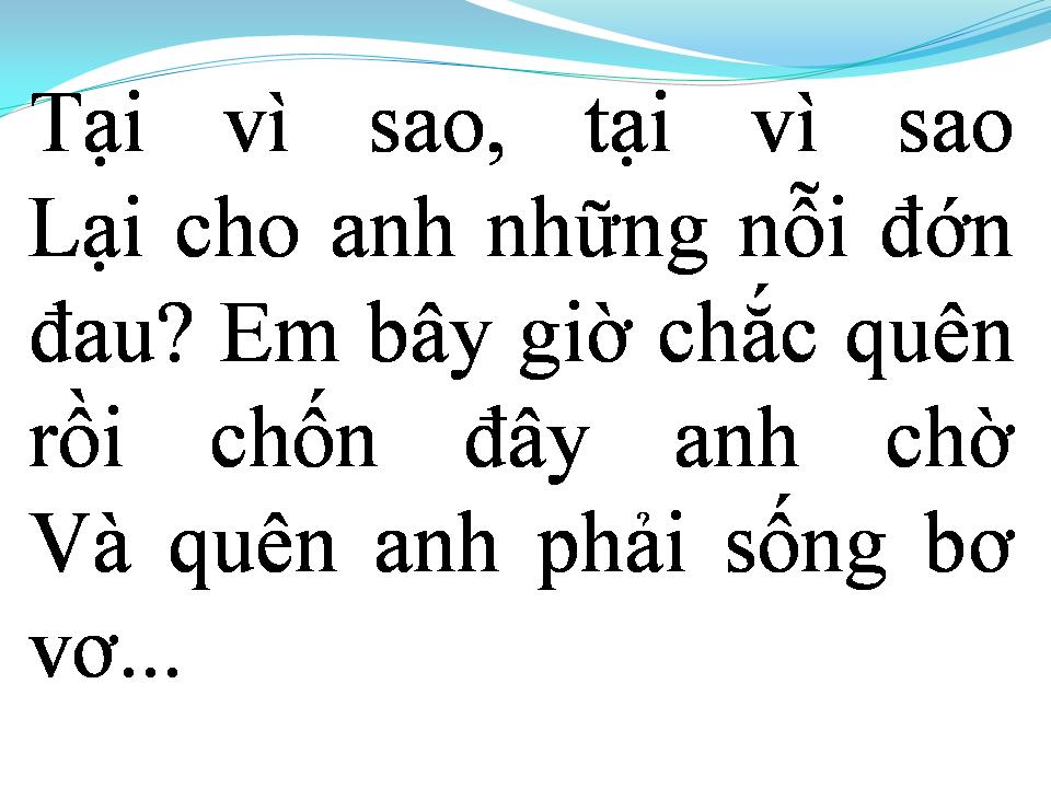 Lời bài hát VÌ MỘT LẦN YÊU