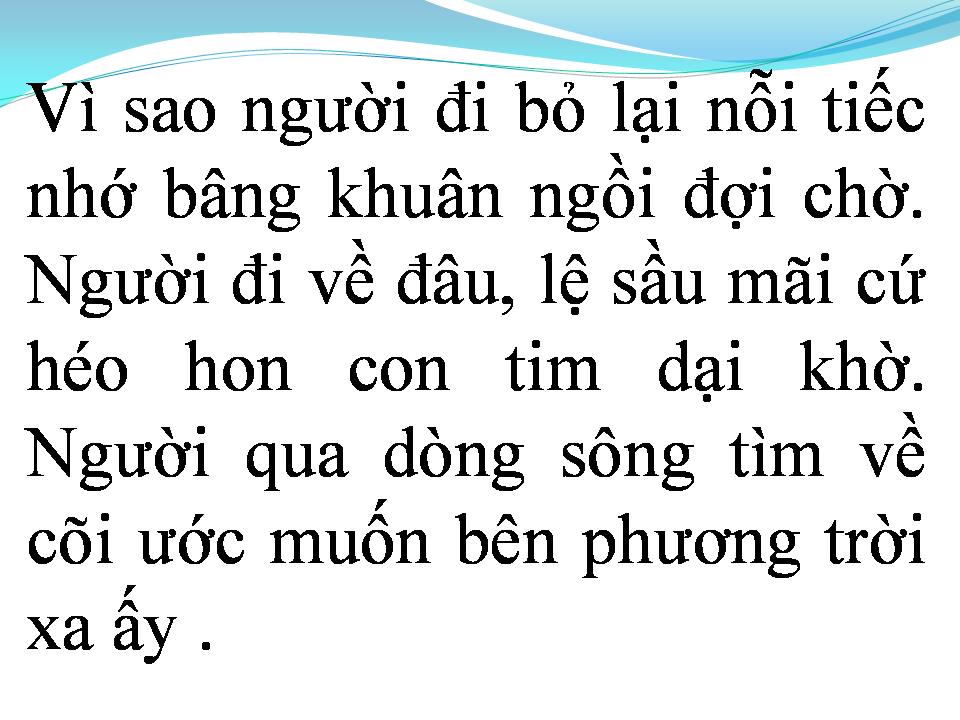 Lời bài hát VÌ SAO NGƯỜI ĐI