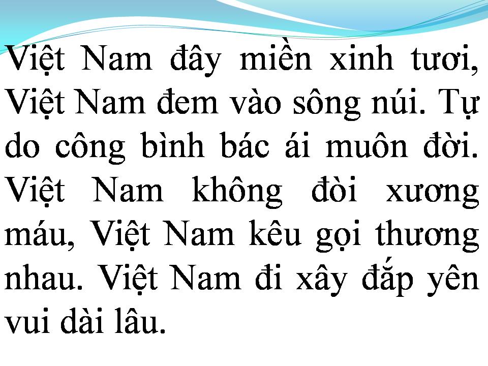 Lời bài hát VIỆT NAM VIỆT NAM