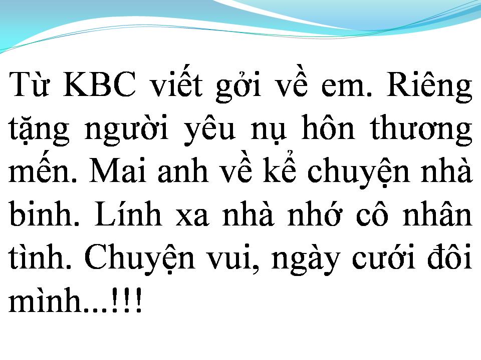 Lời bài hát VIẾT TỪ KBC
