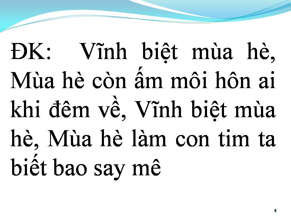 Lời bài hát VĨNH BIỆT MÙA HÈ