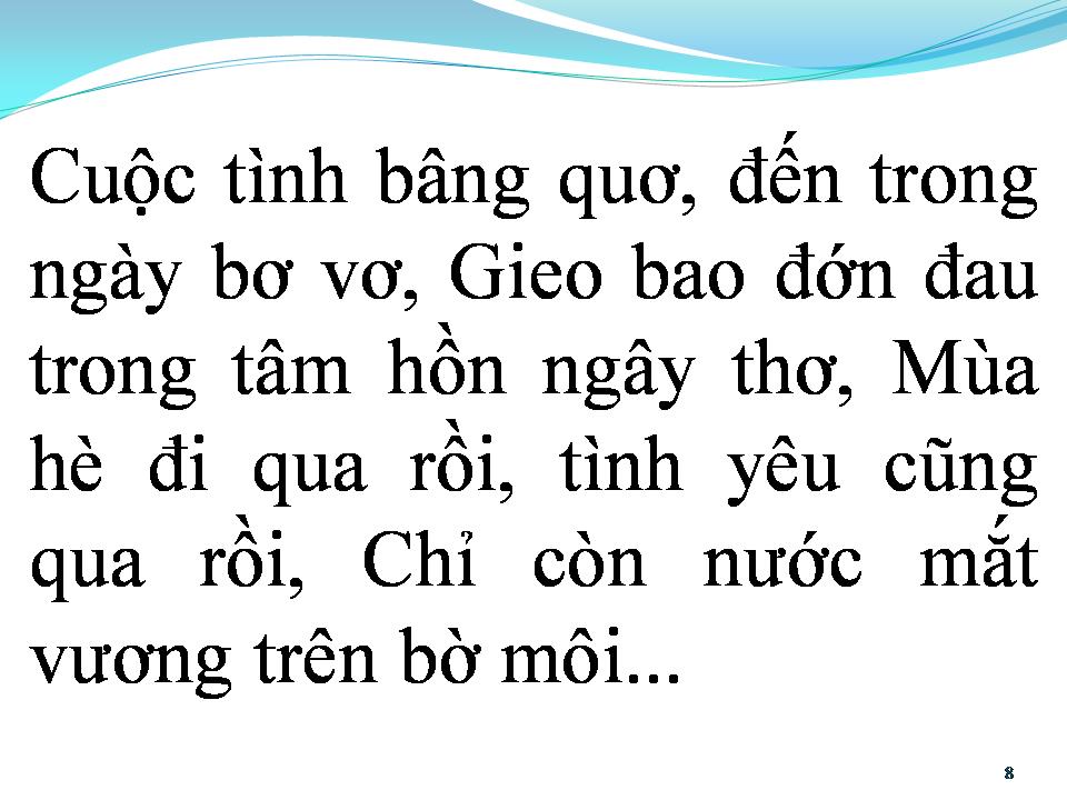 Lời bài hát VĨNH BIỆT MÙA HÈ
