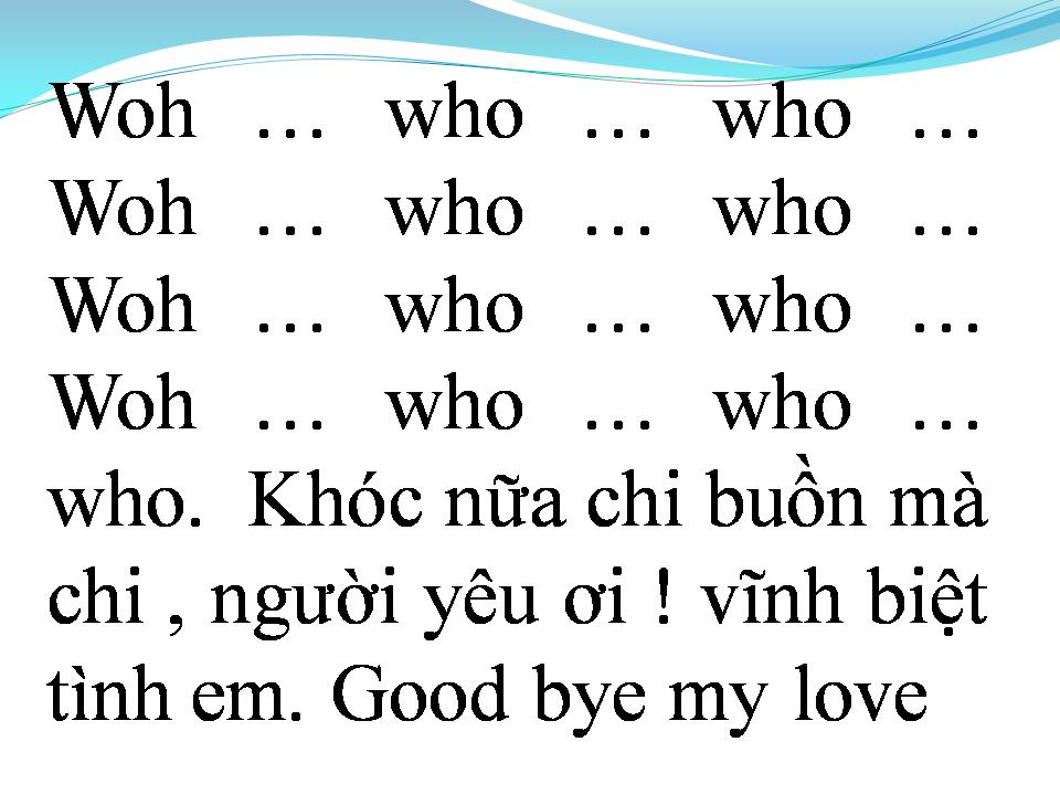 Lời bài hát VĨNH BIỆT TÌNH EM