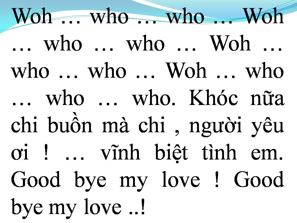 Lời bài hát VĨNH BIỆT TÌNH EM