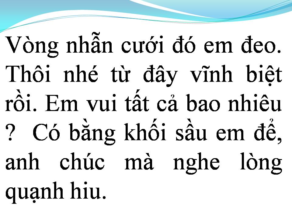 Lời bài hát VÒNG NHẪN CƯỚI