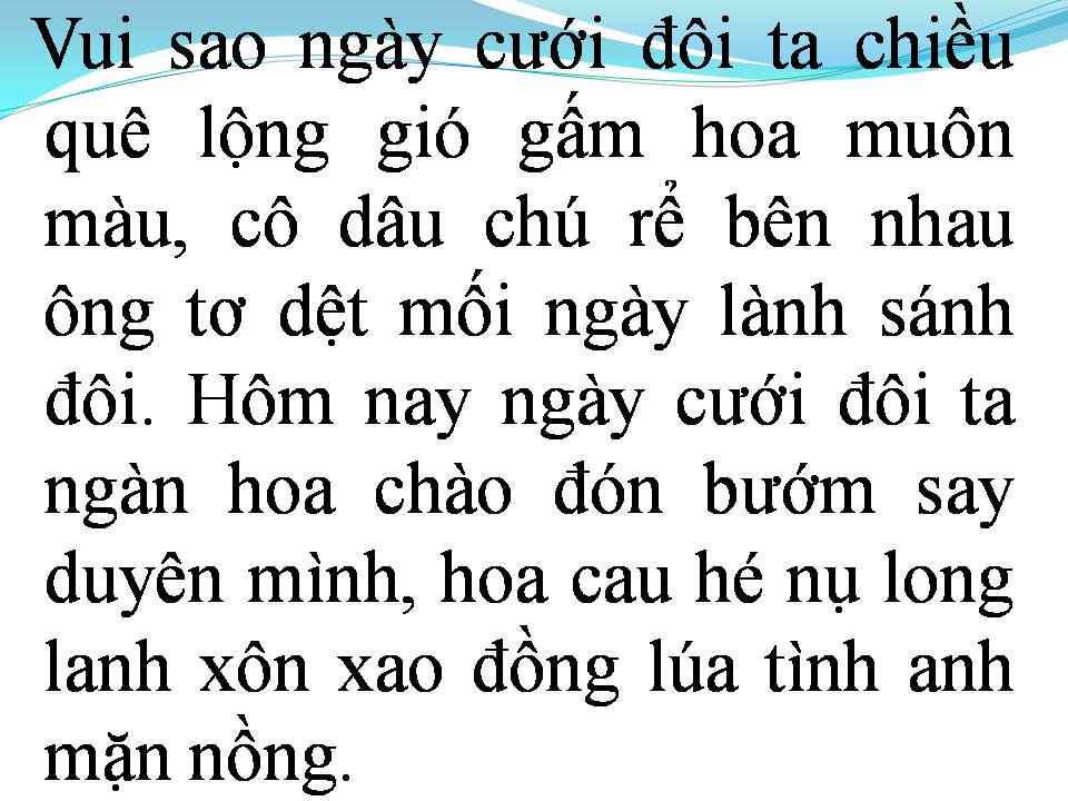 Lời bài hát VUI NGÀY CƯỚI