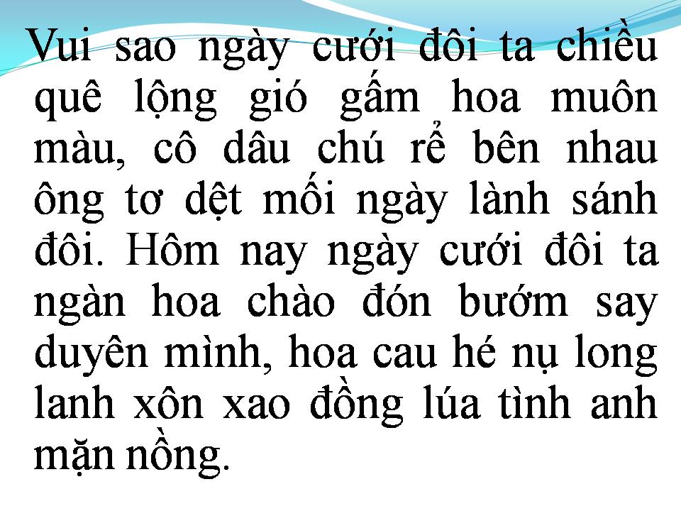 Lời bài hát VUI NGÀY CƯỚI