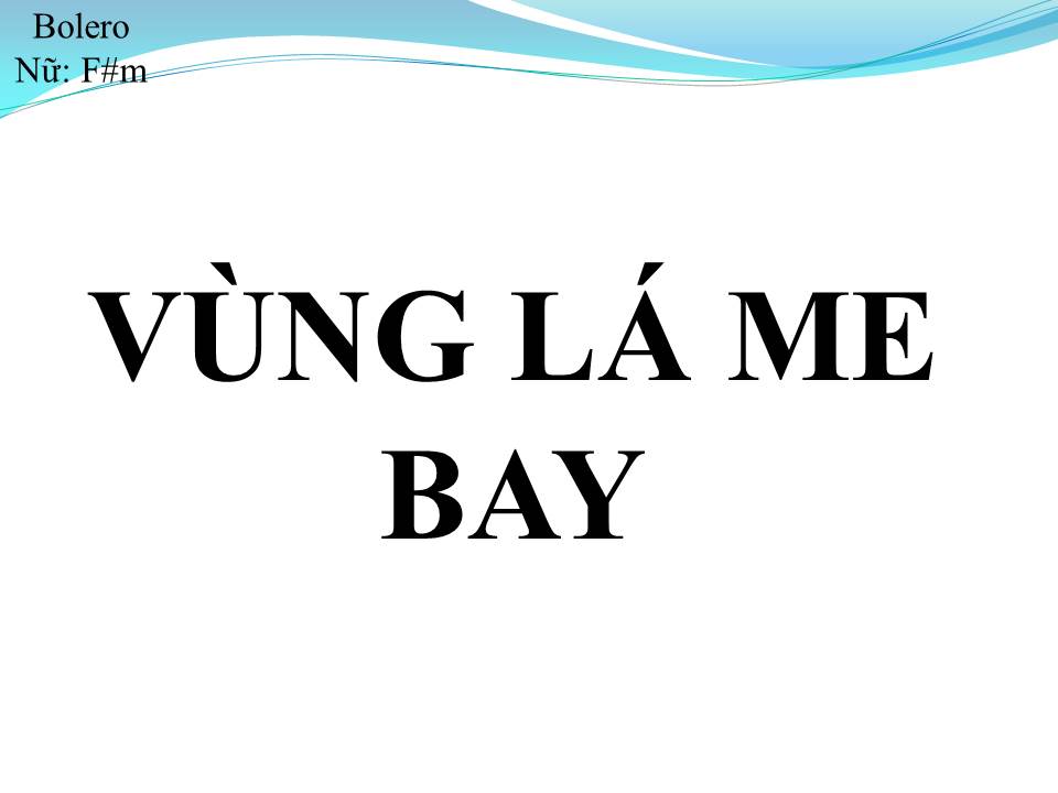 Lời bài hát VÙNG LÁ ME BAY