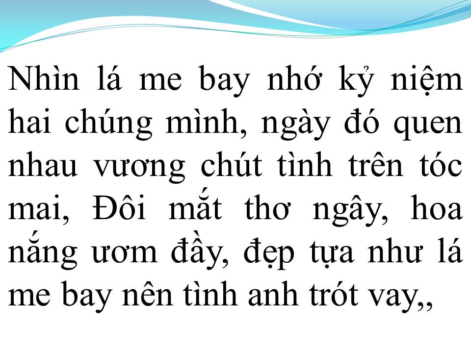 Lời bài hát VÙNG LÁ ME BAY