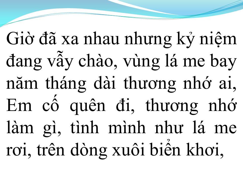 Lời bài hát VÙNG LÁ ME BAY