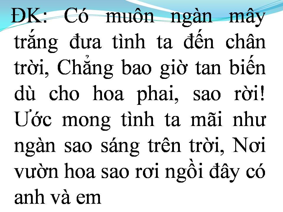 Lời bài hát VƯỜN HOA SAO RƠI