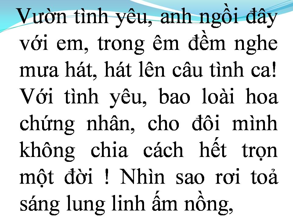 Lời bài hát VƯỜN HOA SAO RƠI