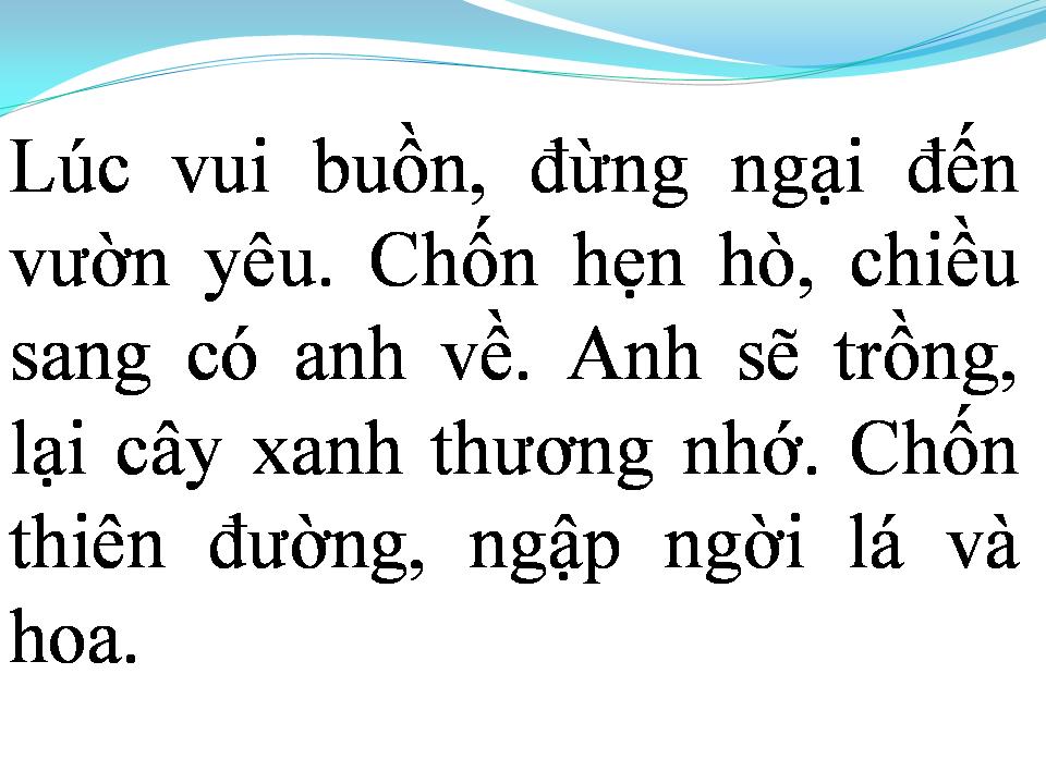 Lời bài hát VƯỜN YÊU