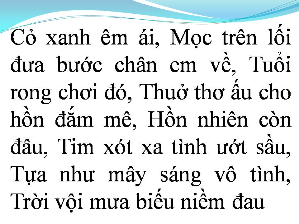 Lời bài hát CỎ XANH