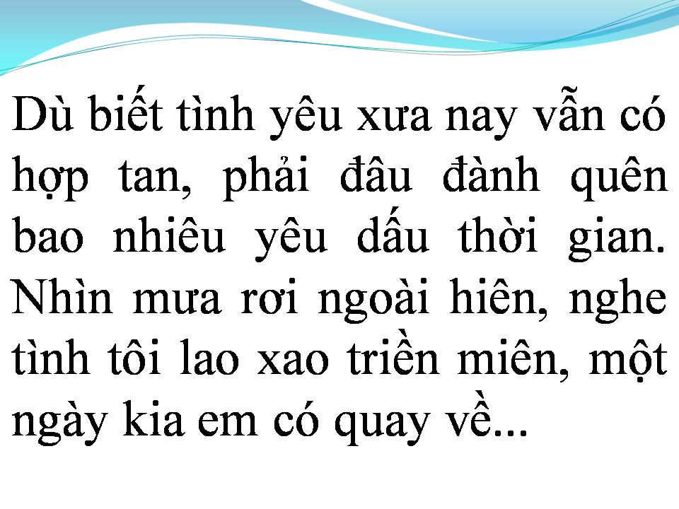 Lời bài hát ĐÃ KHÔNG YÊU THÌ THÔI