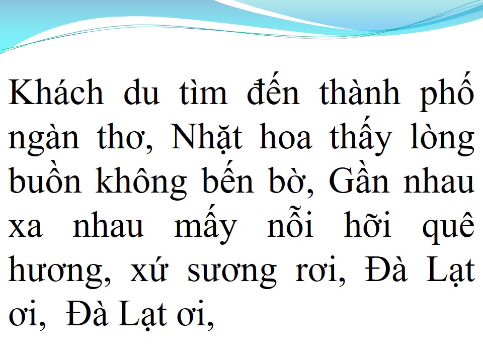 Lời bài hát ĐÀ LẠT HOÀNG HÔN