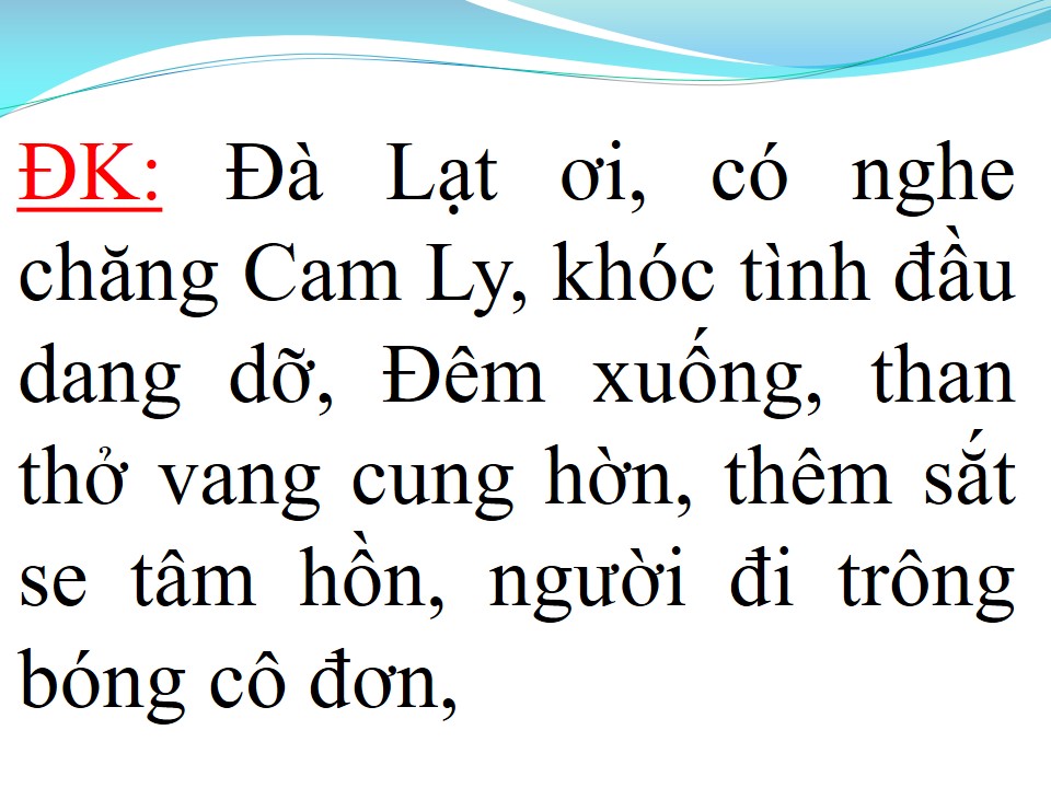 Lời bài hát ĐÀ LẠT HOÀNG HÔN