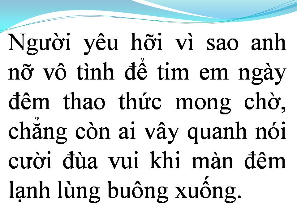 Lời bài hát ĐÃ XA CUỘC TÌNH
