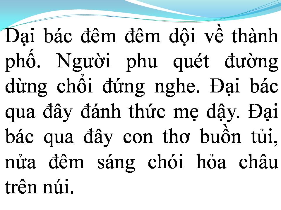Lời bài hát ĐẠI BÁC RU ĐÊM