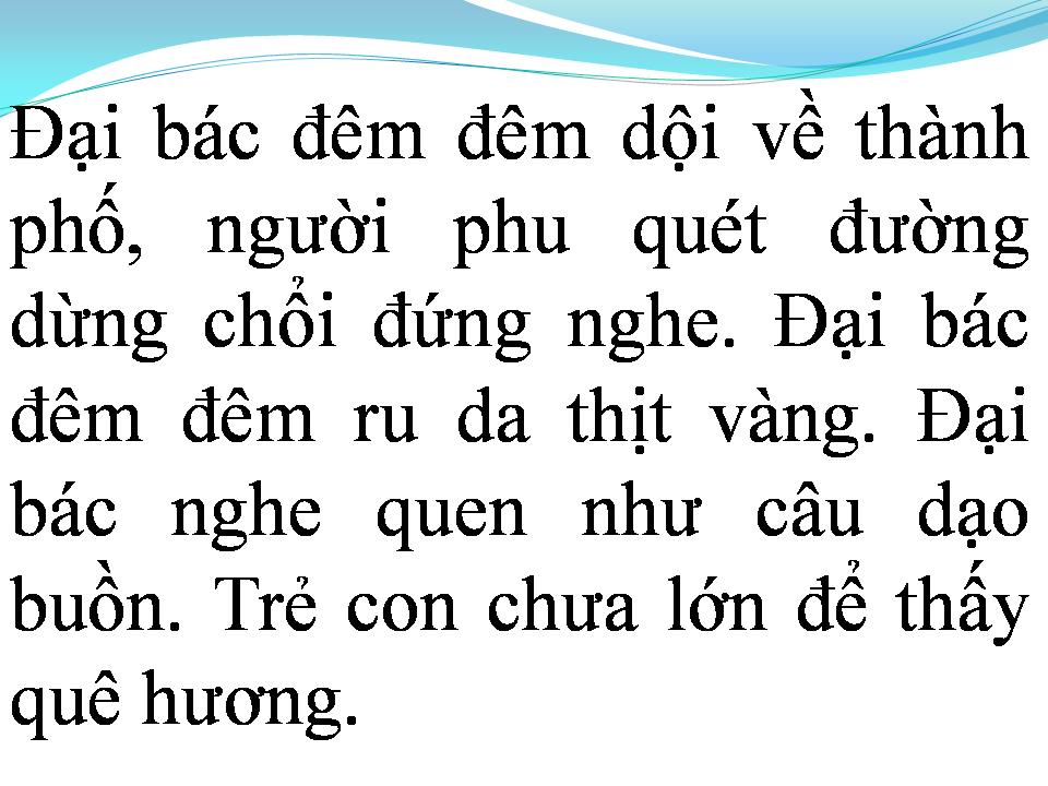 Lời bài hát ĐẠI BÁC RU ĐÊM