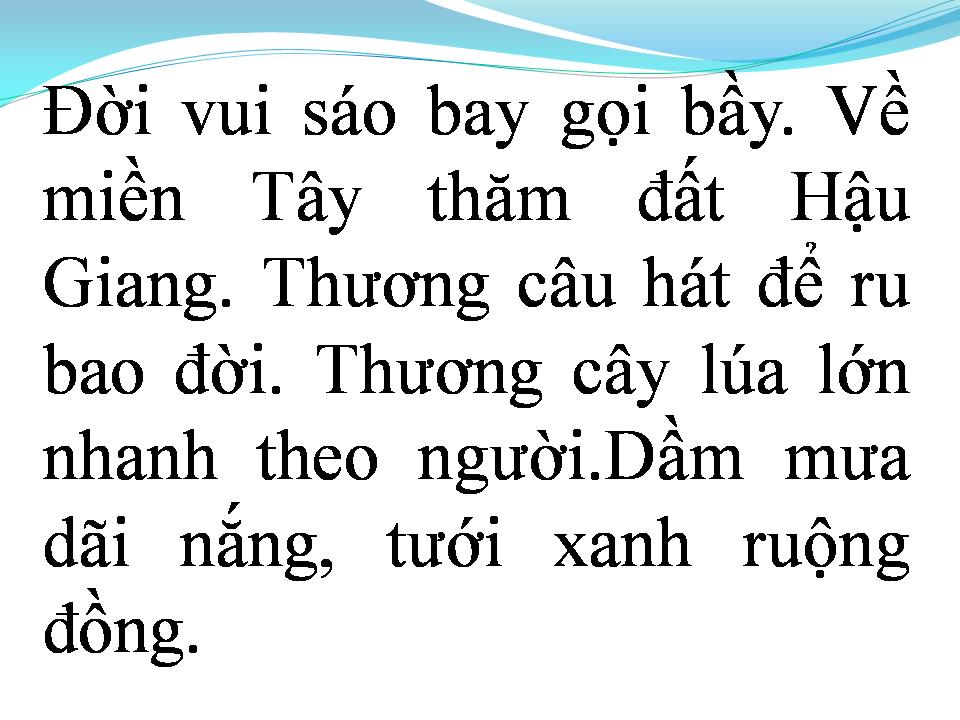 Lời bài hát ĐÀN SÁO HẬU GIANG