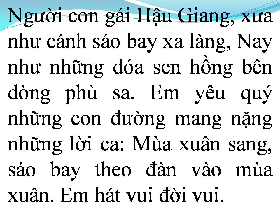 Lời bài hát ĐÀN SÁO HẬU GIANG