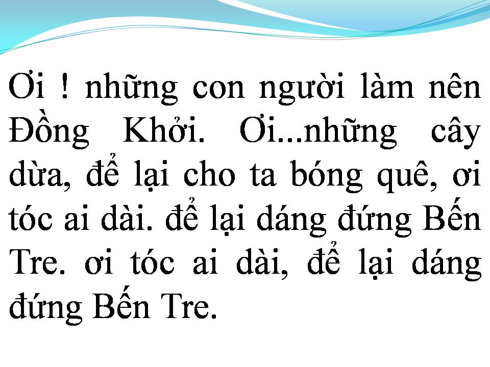 Lời bài hát DÁNG ĐỨNG BẾN TRE